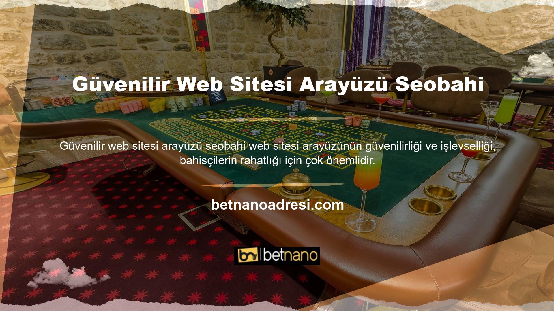 Diğer temalar gibi Betnano de web sitesi arayüzünde gelişmiş bir altyapı sistemi kullanır
